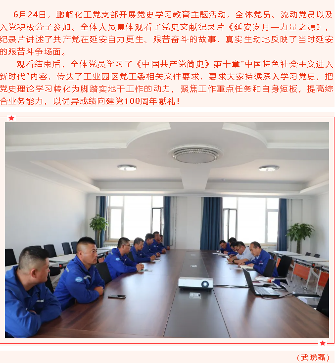 鵬峰化工黨支部開展黨史學(xué)習(xí)教育主題活動(dòng)99